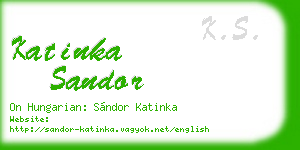 katinka sandor business card